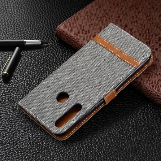 Huawei Y6p Jeans Portemonnee Hoesje Grijs afbeelding 8