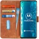 Motorola Edge vintage Portemonnee Hoesje Bruin afbeelding 1