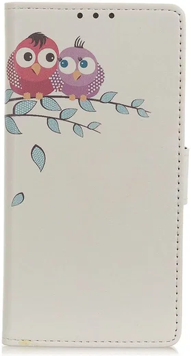 Motorola Edge Portemonnee Hoesje Uilen Print afbeelding 1