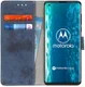 Motorola Edge Retro Portemonnee Hoesje Blauw afbeelding 1