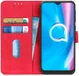KHAZNEH Alcatel 1SE (2020) Hoesje Retro Wallet Book Case Rood afbeelding 1
