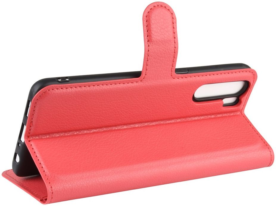 Oppo A91 Litchi Skin Leren Portemonnee Hoesje Rood afbeelding 5