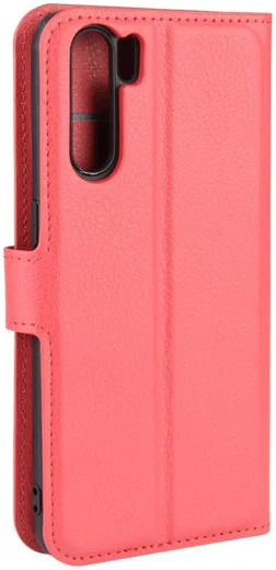 Oppo A91 Litchi Skin Leren Portemonnee Hoesje Rood afbeelding 6