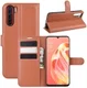 Oppo A91 Litchi Skin Leren Portemonnee Hoesje Bruin afbeelding 1