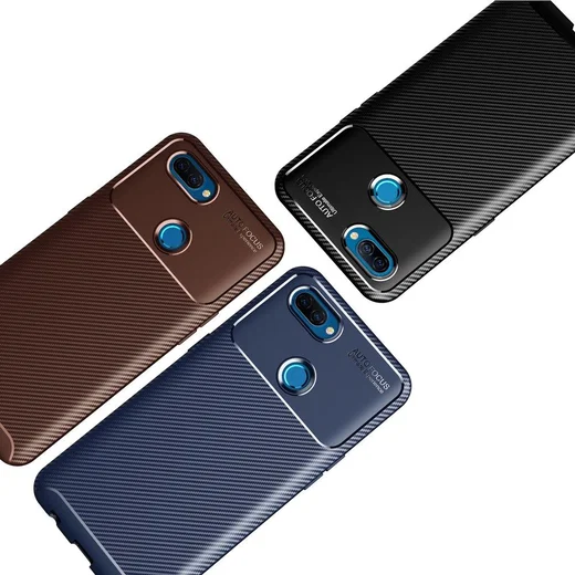 Oppo A12 Hoesje Geborsteld Carbon Flexibele Back Cover Zwart afbeelding 9