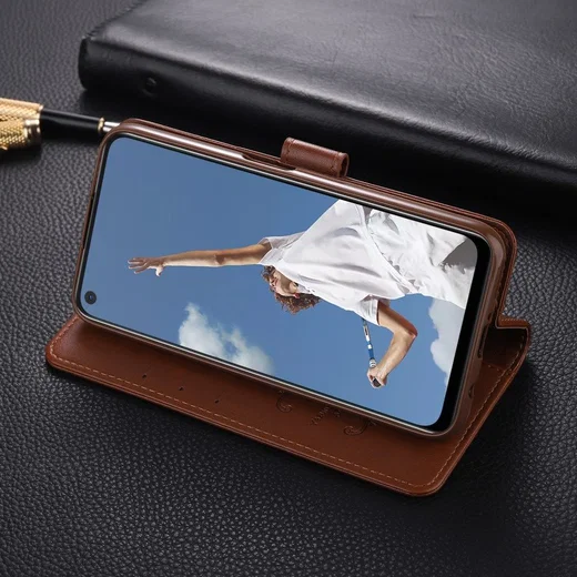 AZNS Oppo A52 / A72 Portemonnee Stand Hoesje Bruin afbeelding 3