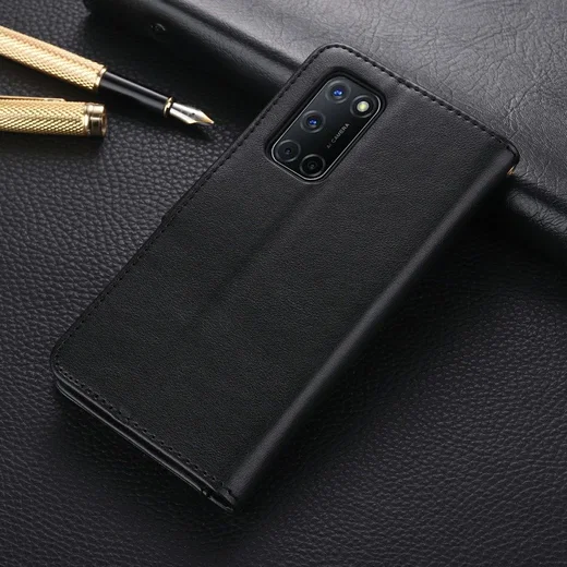 AZNS Oppo  A52 / A72 Portemonnee Stand Hoesje Zwart afbeelding 2