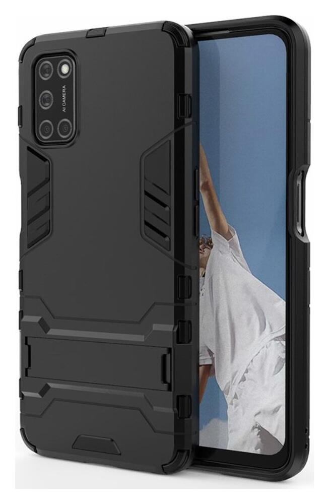 Oppo A52/A72 Hoesje Shock Proof Back Cover Met Kickstand Zwart afbeelding 1