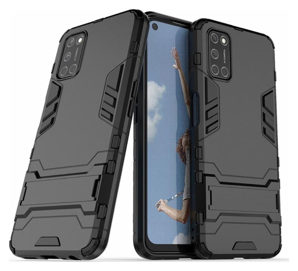 Oppo A52/A72 Hoesje Shock Proof Back Cover Met Kickstand Zwart afbeelding 2
