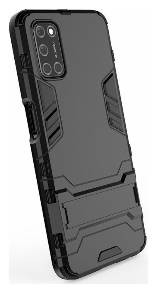 Oppo A52/A72 Hoesje Shock Proof Back Cover Met Kickstand Zwart afbeelding 5