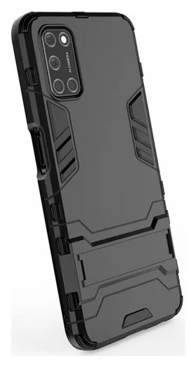 Oppo A52/A72 Hoesje Shock Proof Back Cover Met Kickstand Zwart afbeelding 5