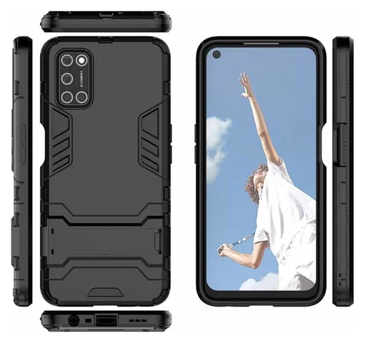 Oppo A52/A72 Hoesje Shock Proof Back Cover Met Kickstand Zwart afbeelding 6
