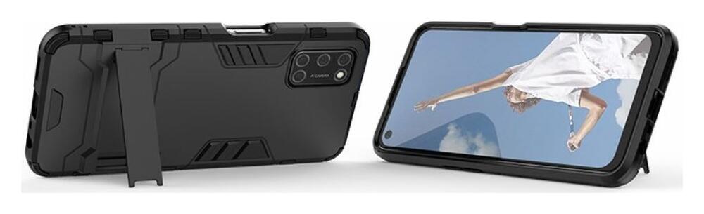 Oppo A52/A72 Hoesje Shock Proof Back Cover Met Kickstand Zwart afbeelding 7