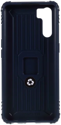 Oppo A91 Hoesje met Kickstand Ring Blauw afbeelding 3