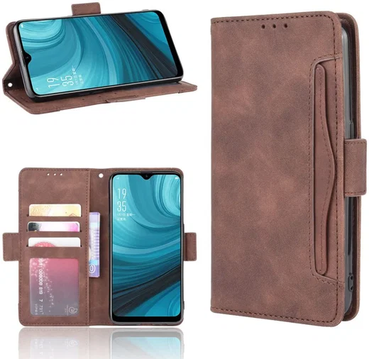 Oppo A12 Portemonnee Book Case Hoesje Met Kaarthouder Bruin afbeelding 11