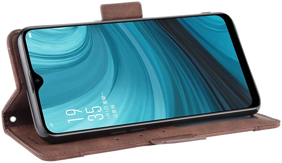 Oppo A12 Portemonnee Book Case Hoesje Met Kaarthouder Bruin afbeelding 8