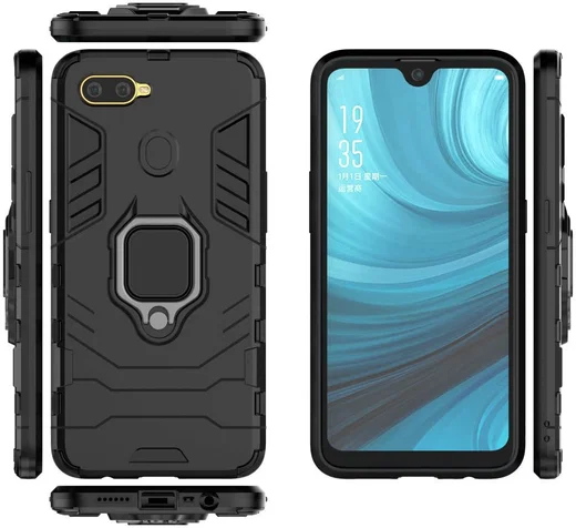 Oppo A12 Hybride hoesje met Kickstand Zwart afbeelding 6