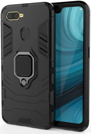 Oppo A12 Hybride hoesje met Kickstand Zwart afbeelding 9