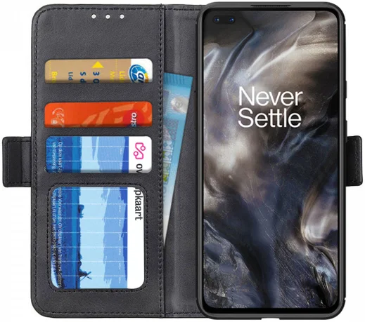 OnePlus Nord Hoesje Wallet Book Case Zwart afbeelding 1