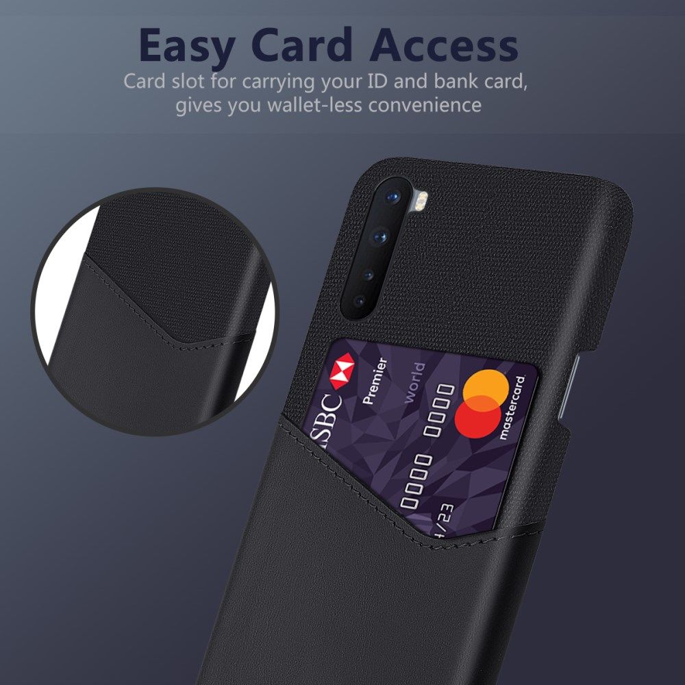 OnePlus Nord Hoesje Back Cover met Kaarthouder Zwart afbeelding 4