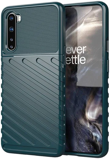 OnePlus Nord Twill Thunder Texture Back Cover Groen afbeelding 1