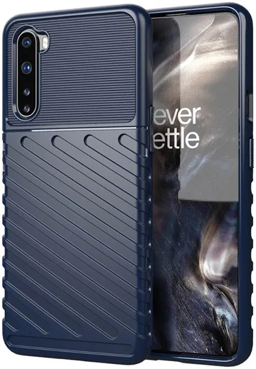 OnePlus Nord Twill Thunder Texture Back Cover Blauw afbeelding 1