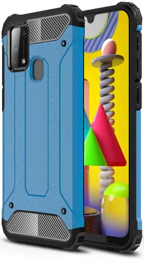 Samsung Galaxy M31 Hoesje Shock Proof Hybride Backcover Blauw afbeelding 1
