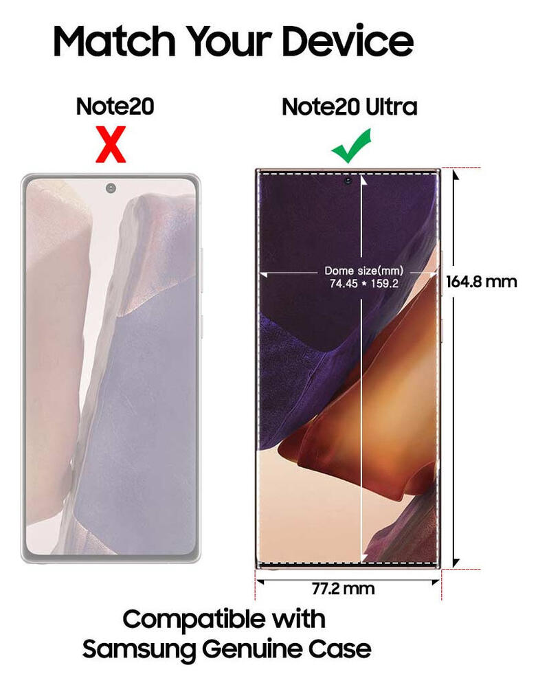 Whitestone Dome Glass Samsung Galaxy Note 20 Ultra Screen Protector afbeelding 8