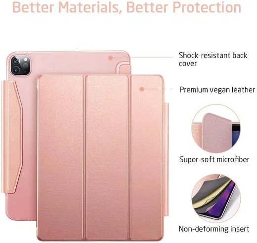 ESR Yippee Tri-fold Cover iPad Pro 11 (2018/2020/2021) Hoes Roze Goud afbeelding 2