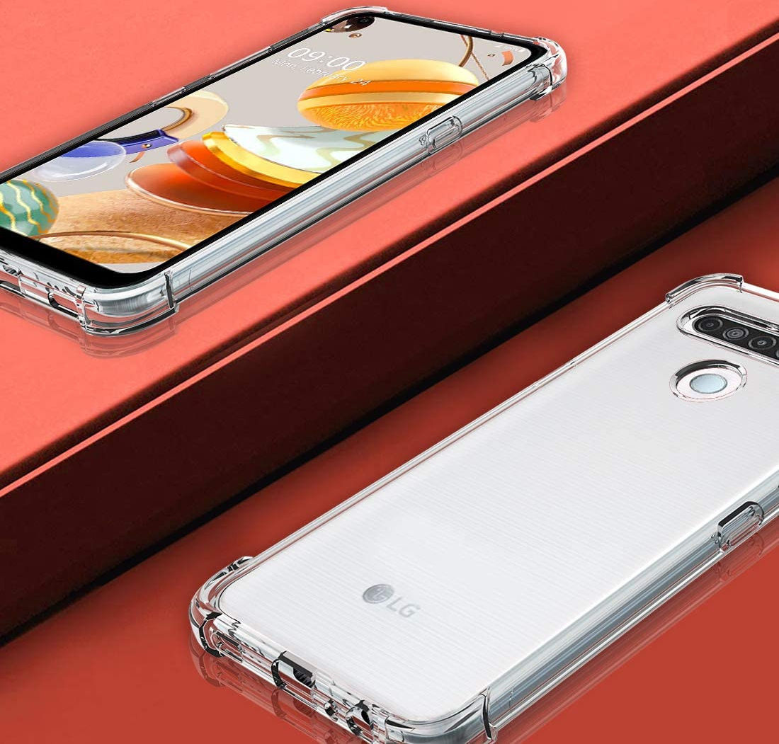 LG K61 Hoesje Schokbestendig en Dun TPU Transparant afbeelding 2