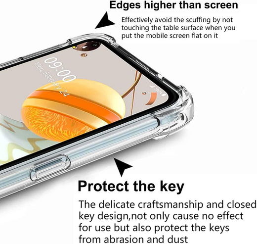 LG K61 Hoesje Schokbestendig en Dun TPU Transparant afbeelding 6