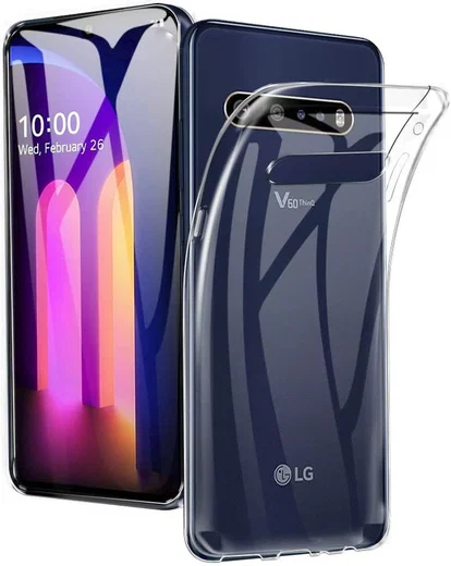 LG V60 ThinQ Hoesje Schokbestendig en Dun TPU Transparant afbeelding 1