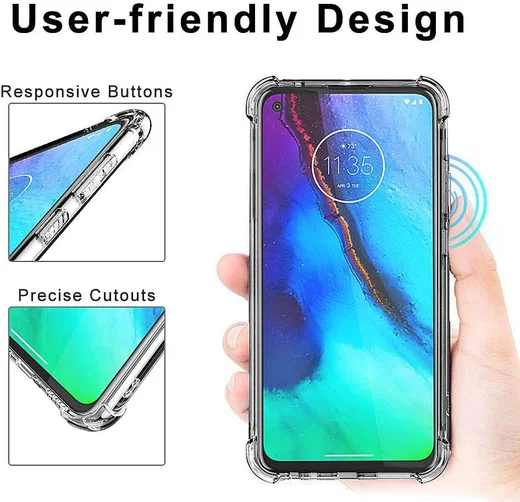 Motorola Moto G 5G Plus Hoesje Schokbestendig en Dun TPU Transparant afbeelding 4