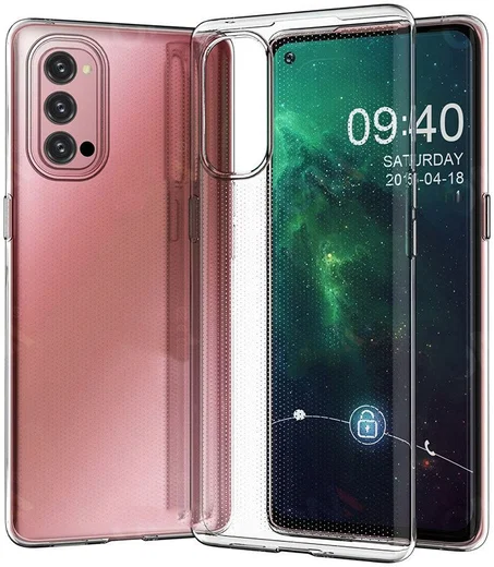 Oppo Reno 4 Hoesje Schokbestendig en Dun TPU Transparant afbeelding 1
