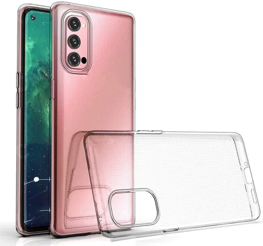 Oppo Reno 4 Hoesje Schokbestendig en Dun TPU Transparant afbeelding 2