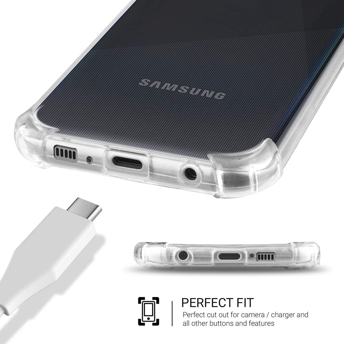 Samsung Galaxy A31 Hoesje Schokbestendig en Dun TPU Transparant afbeelding 8