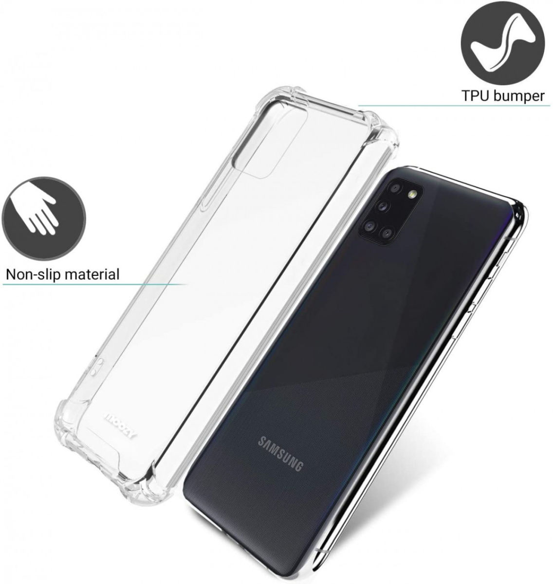 Samsung Galaxy A31 Hoesje Schokbestendig en Dun TPU Transparant afbeelding 7