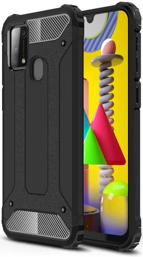 Samsung Galaxy M31 Hoesje Shock Proof Hybride Backcover Zwart afbeelding 1