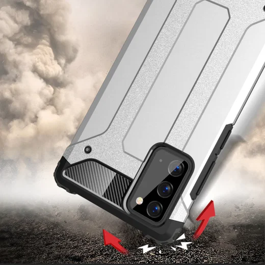 Samsung Galaxy Note 20 Hoesje Shock Proof Hybride Backcover Zwart afbeelding 2