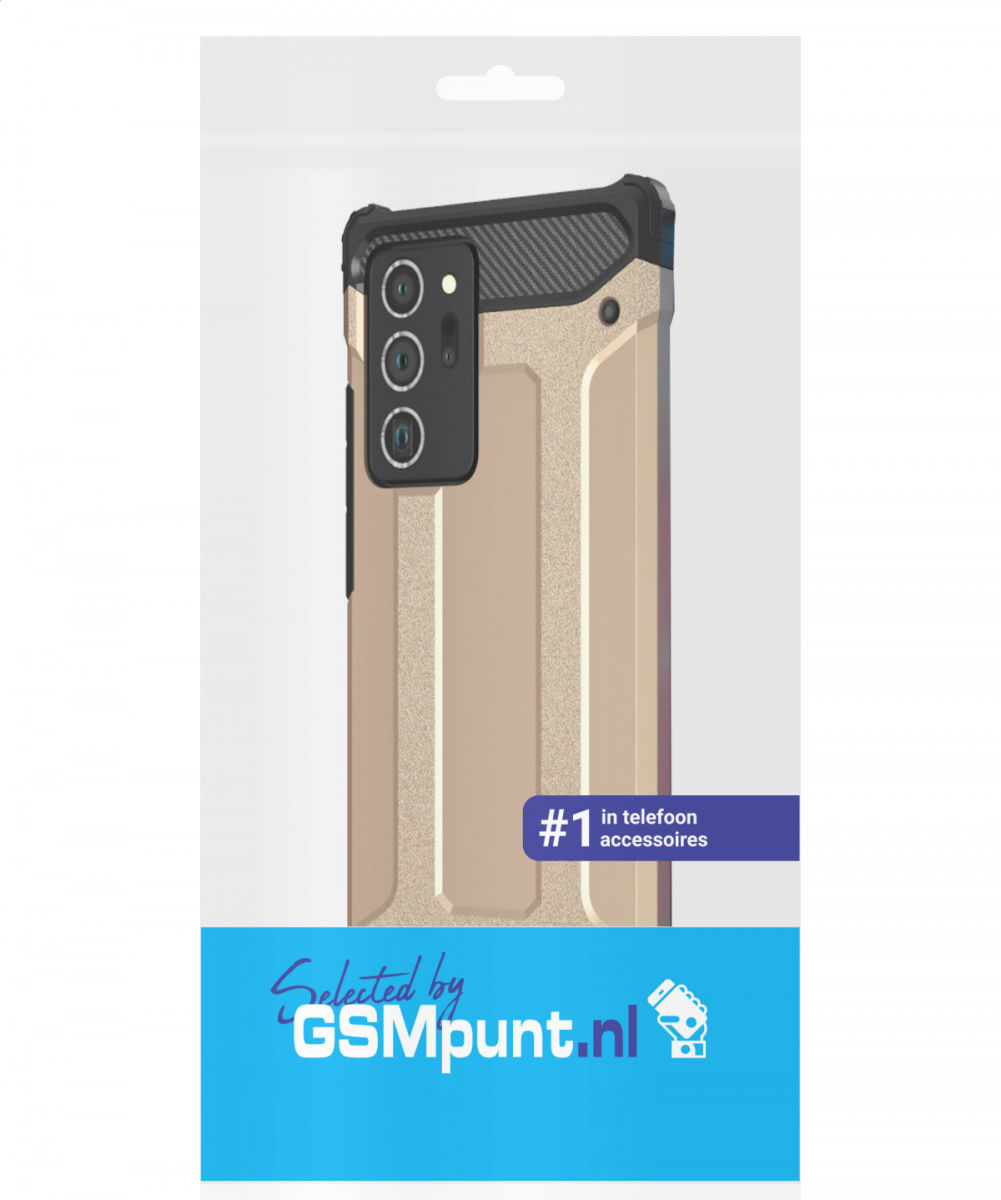 Samsung Galaxy Note 20 Ultra Hoesje Shock Proof Hybride Backcover Goud afbeelding 2