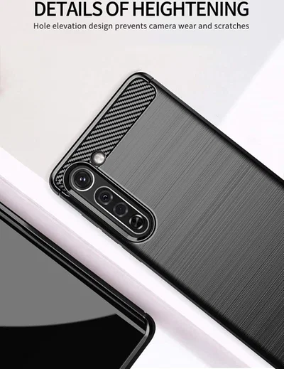 Motorola Edge Hoesje Geborsteld TPU Flexibel Zwart afbeelding 5