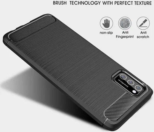 Xiaomi Redmi 9 Hoesje Geborsteld TPU Flexibel Zwart afbeelding 4