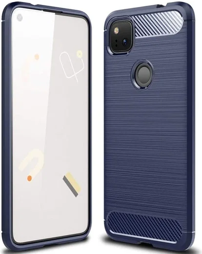 Google Pixel 4a Hoesje Geborsteld TPU Flexibel Blauw afbeelding 4