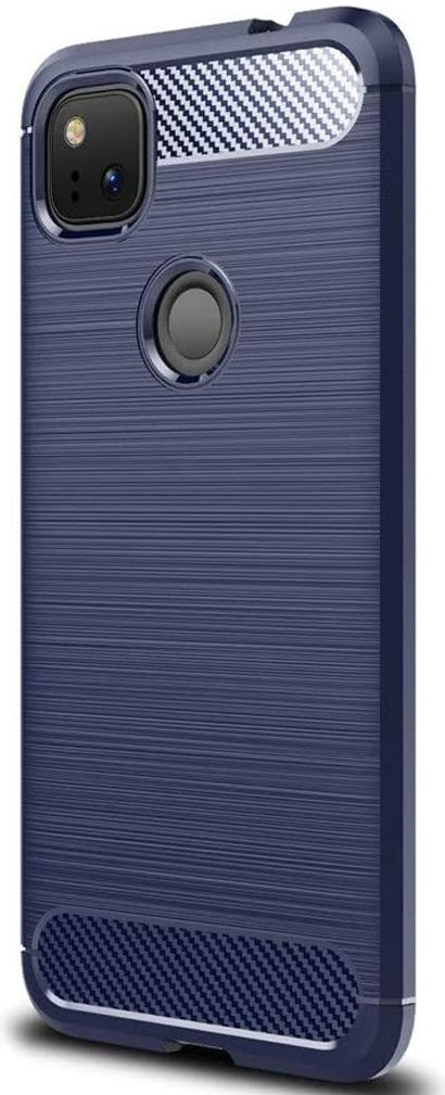 Google Pixel 4a Hoesje Geborsteld TPU Flexibel Blauw afbeelding 1