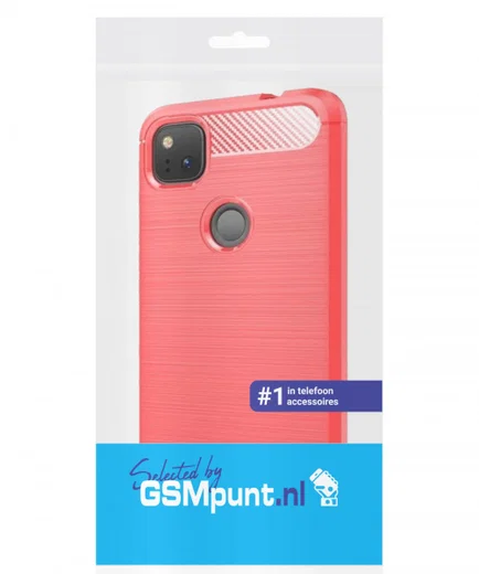 Google Pixel 4A Hoesje Geborsteld TPU Flexibel Rood afbeelding 4