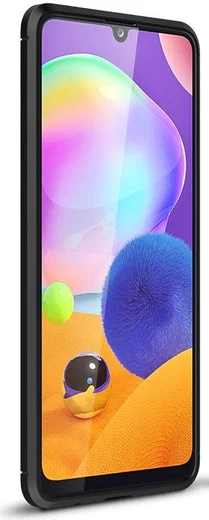 Samsung Galaxy A31 Hoesje Geborsteld TPU Flexibele Back Cover Zwart afbeelding 4