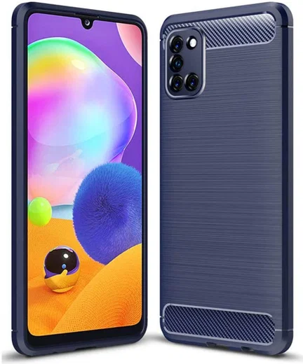 Samsung Galaxy A31 Hoesje Geborsteld TPU Flexibele Back Cover Blauw afbeelding 12