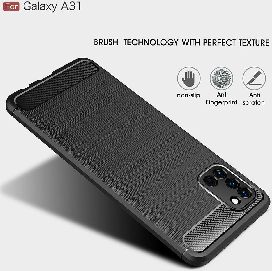 Samsung Galaxy A31 Hoesje Geborsteld TPU Flexibele Back Cover Blauw afbeelding 8