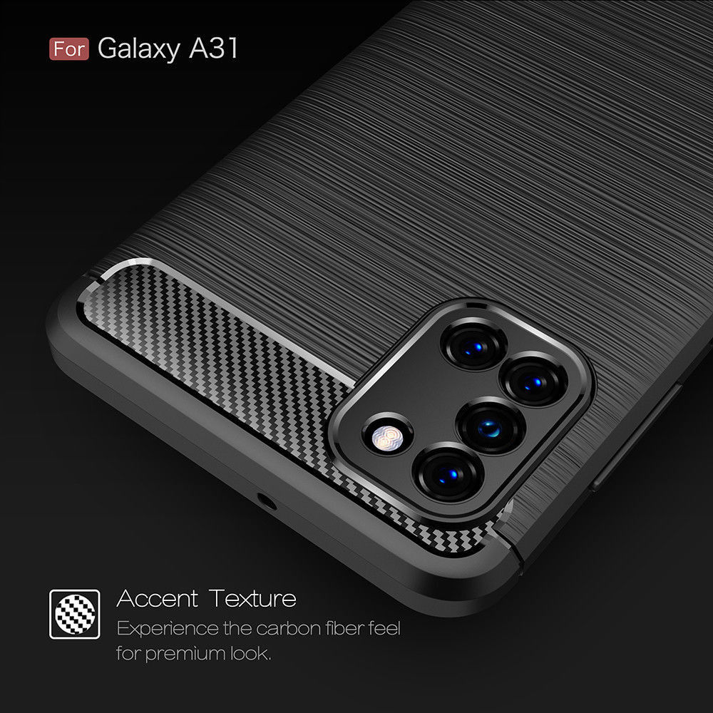 Samsung Galaxy A31 Hoesje Geborsteld TPU Flexibele Back Cover Blauw afbeelding 9