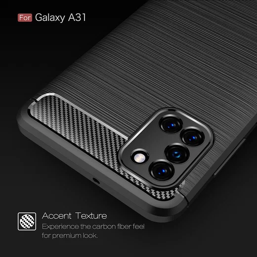 Samsung Galaxy A31 Hoesje Geborsteld TPU Flexibele Back Cover Blauw afbeelding 9